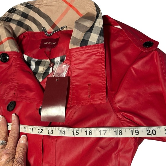 NWT BUDUTURRY Red Polyester Short Sleeve Raincoat Sz Lrg - Picture 11 of 12